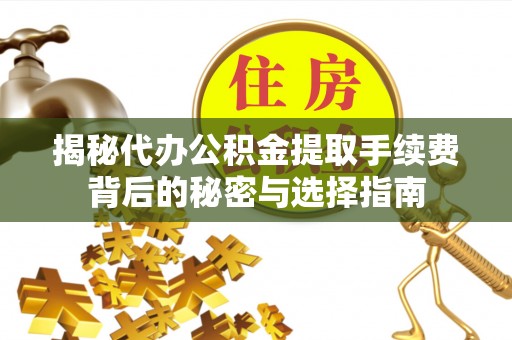 茶山揭秘代办公积金提取手续费背后的秘密与选择指南