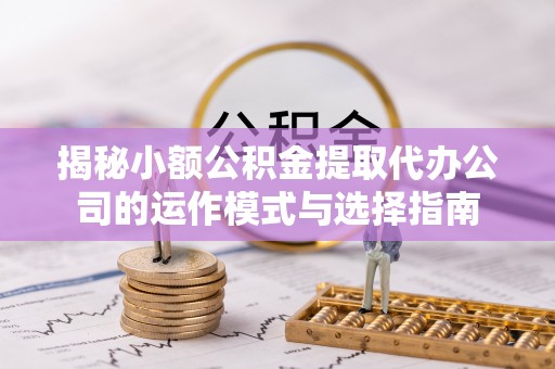 茶山揭秘小额公积金提取代办公司的运作模式与选择指南